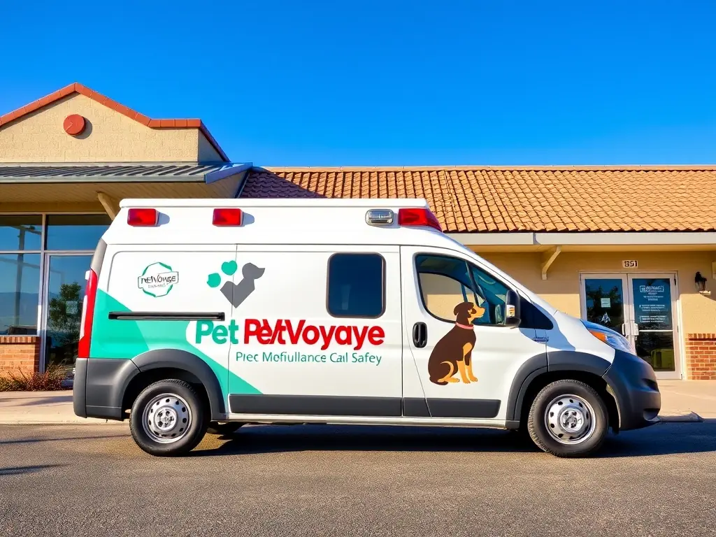 A modern, climate-controlled pet transport vehicle with adjustable temperature settings, ensuring a comfortable environment for pets during all weather conditions.